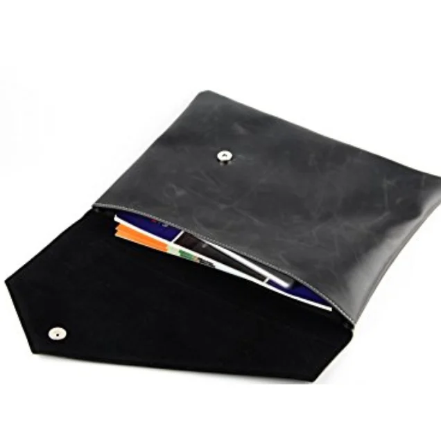 Men PU Leather Large Envelope Bag Clutch Document Bag A4 Book Bag