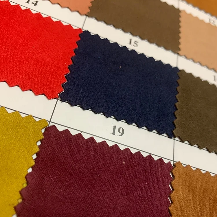 Polyester+spandex elastic double sides velvet flannel suede fabric for bag shoes dress