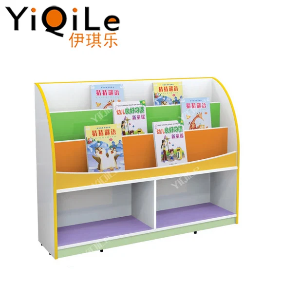 Car style shelves for children book wooden kindergarten bookshelf attractive kids book shelf