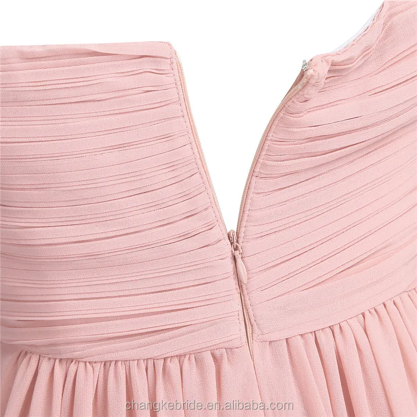 2018 Wedding Formal Bridesmaid Dress Pink Long Chiffon Elegant Bridesmaid Dress