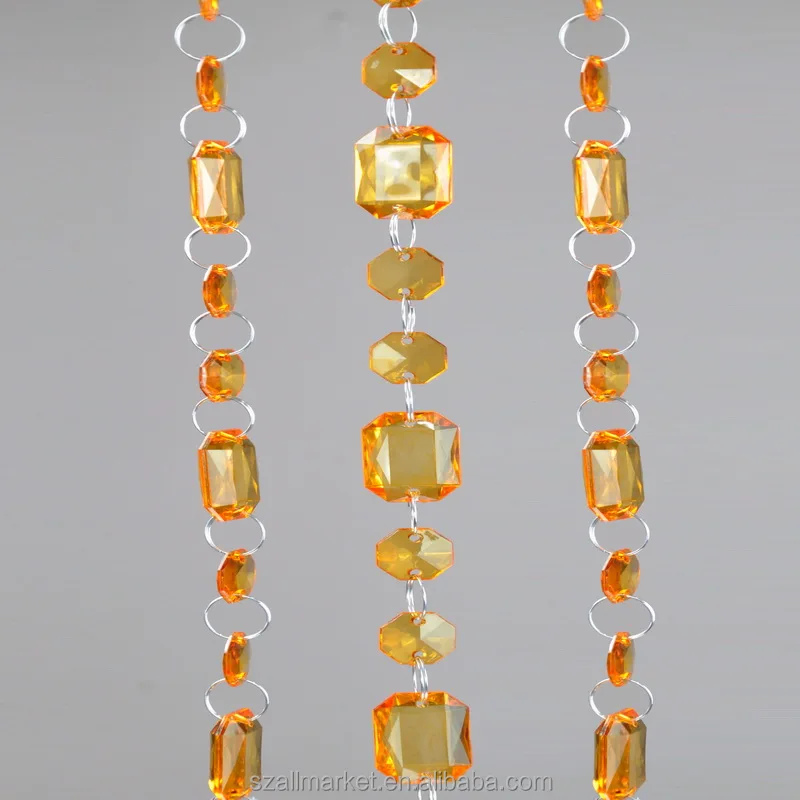 9.2m long luxury acrylic crystal octagon l bead curtain for events and wedding decoration