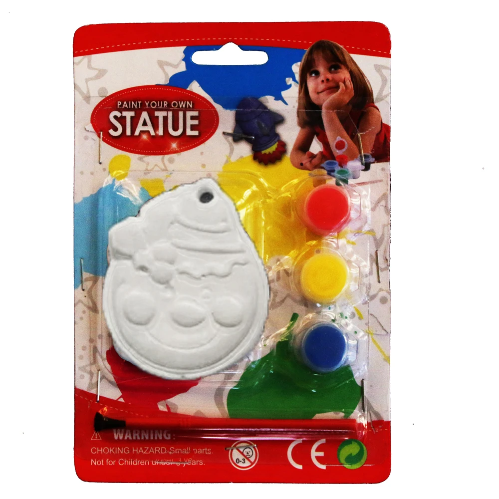 Novelty kids DIY painting ceramic photo frame with 6 acrylic paint 1 brush