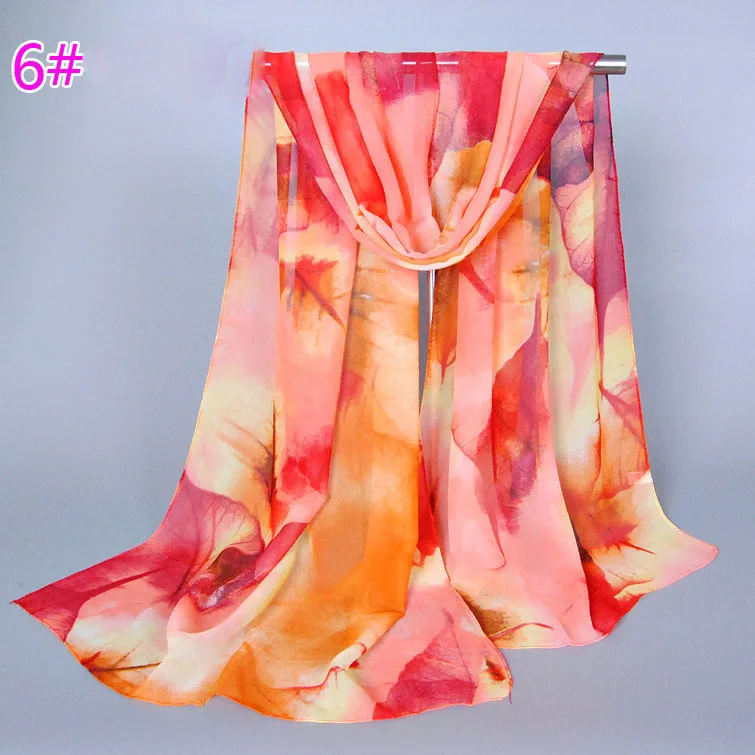 Wholesale Fashion Ladies Summer Printing Chiffon Sunscreen Scarf Holiday Beach Silk Shawl Hijab