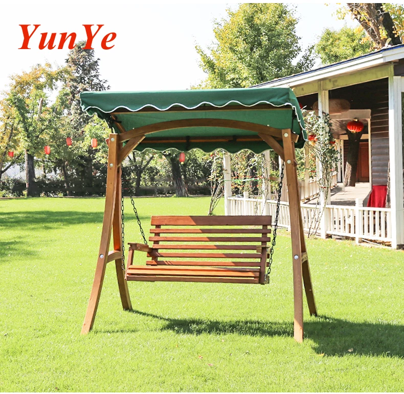 
Indoor outdoor furniture garden Hanging nest swing basket swing wooden swing chair with cushion and stand seat 