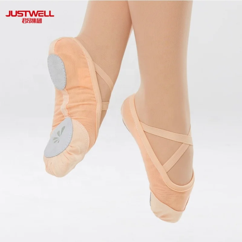 JW Stretch mesh ballet canvas split sole girl dance shoes ballet shoes