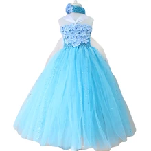 2016 ano novo estilo de neve lantejoula rein neiges tutu vestido de verão Elsa clássico vestido de festa a fantasia para o partido e aniversário