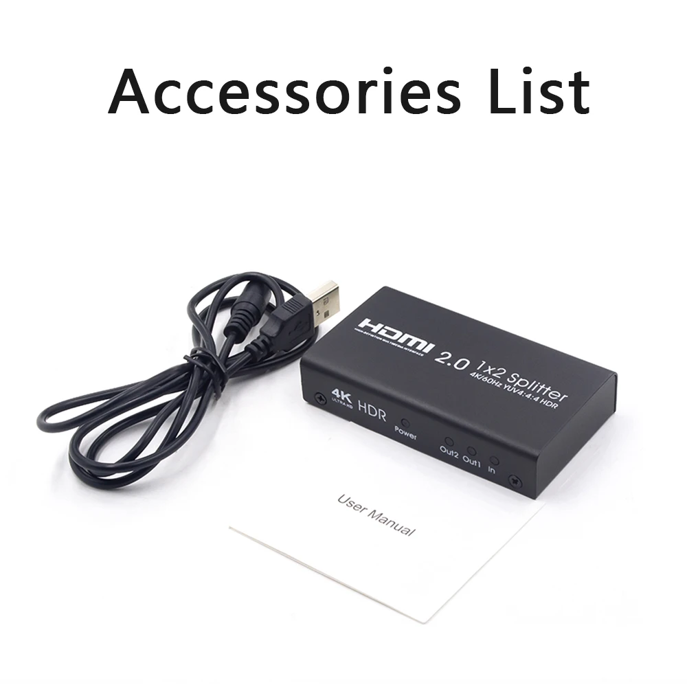  AOEYOO HDMI разветвитель 4k/60hz 1x2 Ver2.0 поддерживает коммутатор HDCP 2 1 в out 4K/60Hz