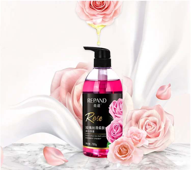 
organic rose oil whitening shower gel private label 