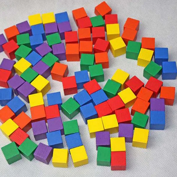 8mm Multi-color wooden cubes High quality small wooden blocks Wooden kids toy blocks