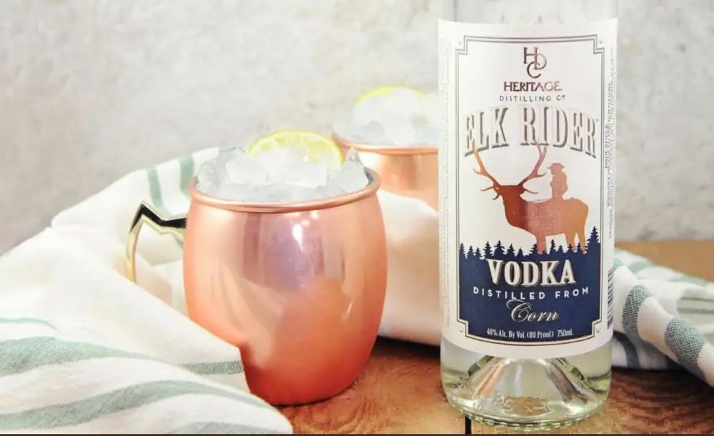 
750 ml Heritage Elk Rider Corn liquor premium bottle vodka 