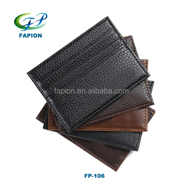 
RFID Front Pocket Wallet Minimalist Slim Saffiano Leather Card holder 