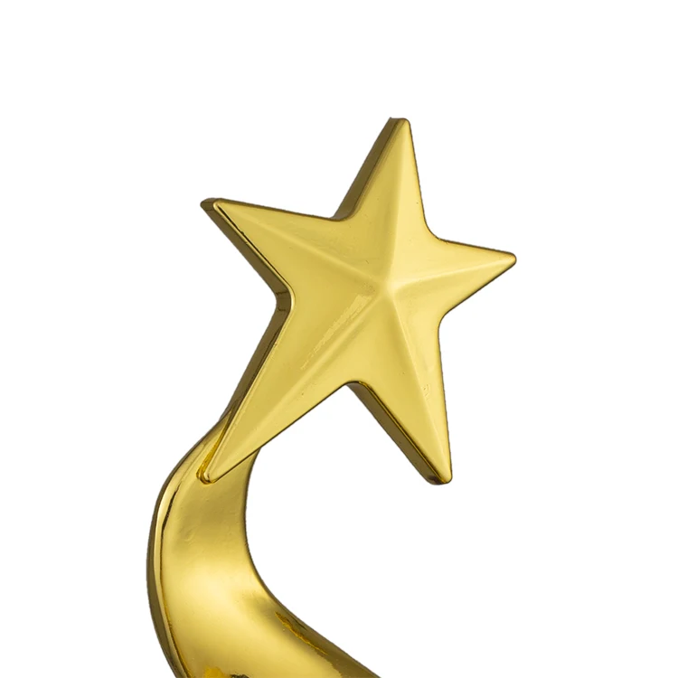 Wholesale Star Shape Gold Plated Casting Award Trophy With Metal Base