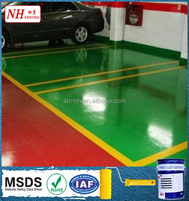 two pack quartz sand mixed self-leveling epoxy flooring paint