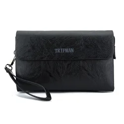 TRIPMAN Fashion High Quality Men Clutch Wallets Soft PU Leather Business Waterproof Cover Zipper Hand Bags Purses For Male