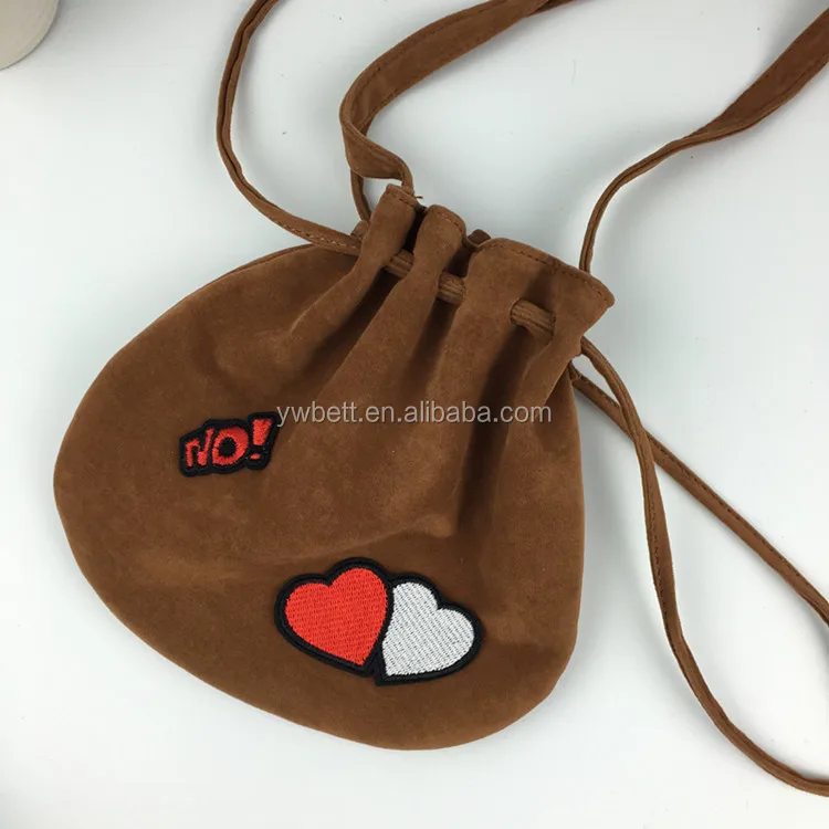 Heart shape leather bucket bag for kids