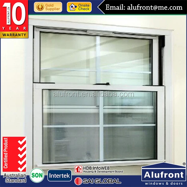 Guangzhou Alufront Aluminium Vertical Sliding Window Sash and Double Hung windows