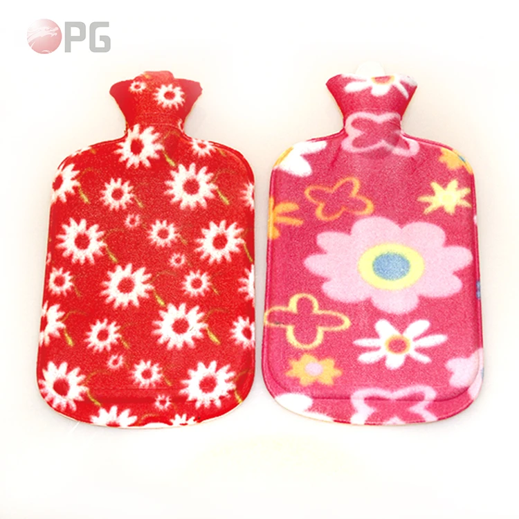 
China Supplier Hand Warming Small Hot Cold Water Bag With Velvet Cover 