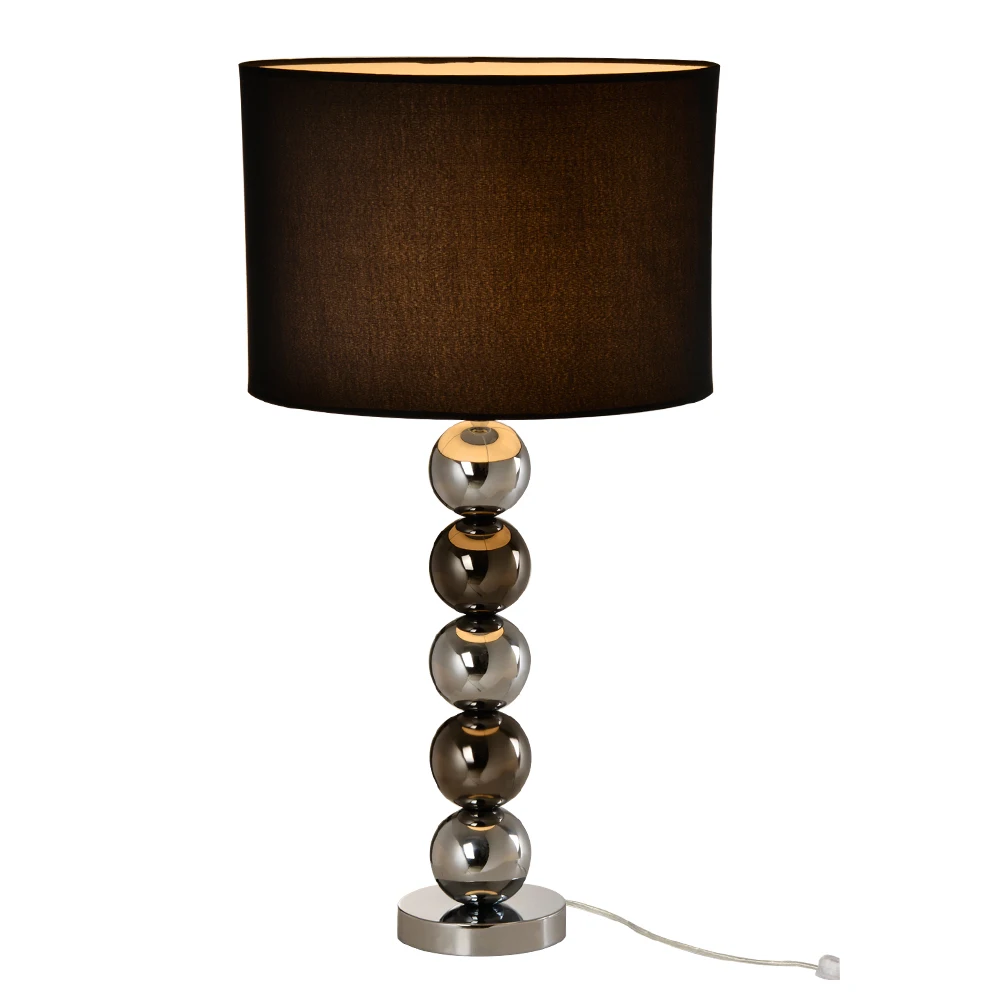 Best selling home stainless iron black fabric shade reading table lamp