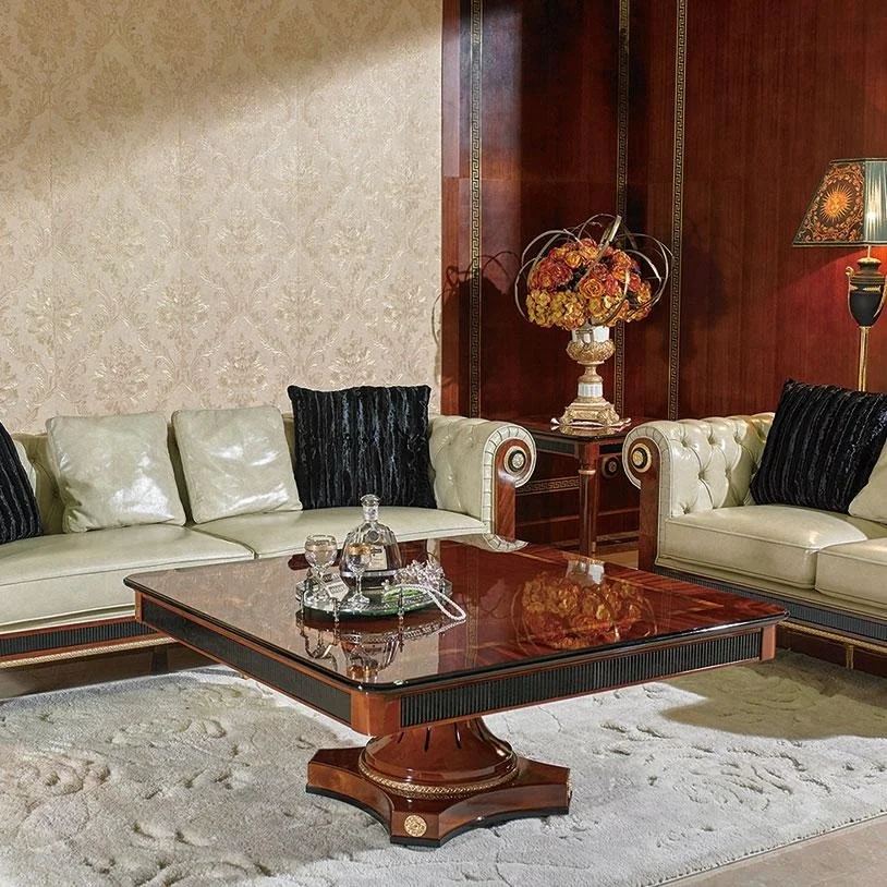 Luxury design European style furniture solid wood antique classic sofa set