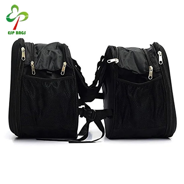 
Versatile waterproof stealth black motorcycle bike side luggage bag 