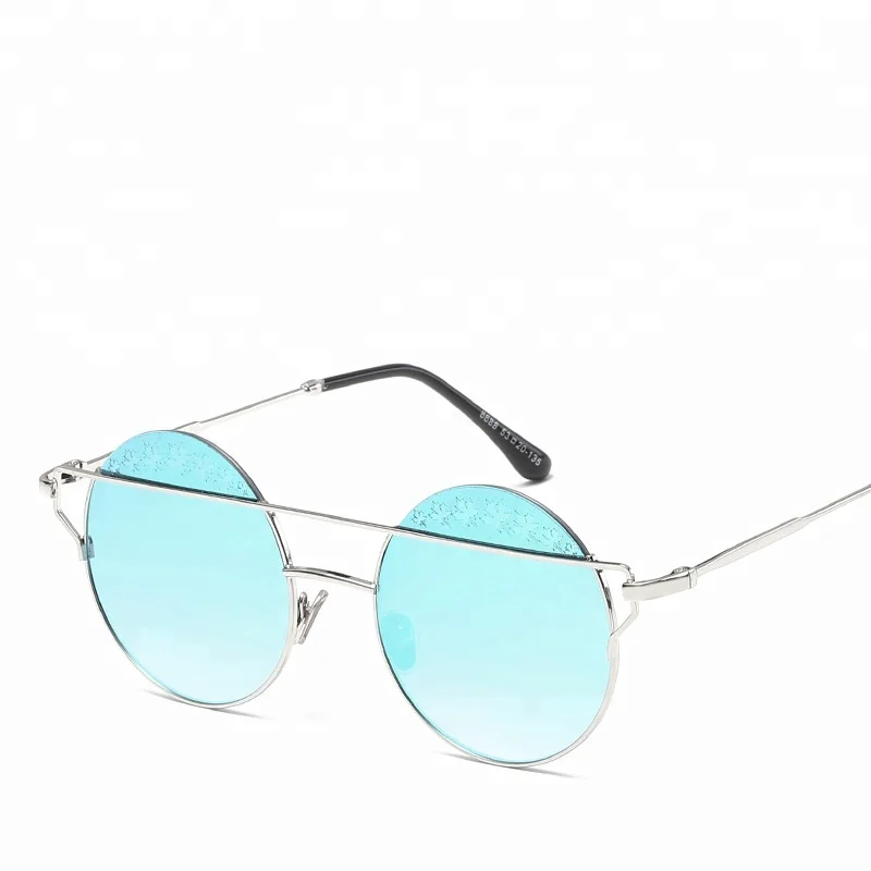 Sinle Lucky Clover Sunglasses circle shape sun glasses metal arm glasses circle sunglasses