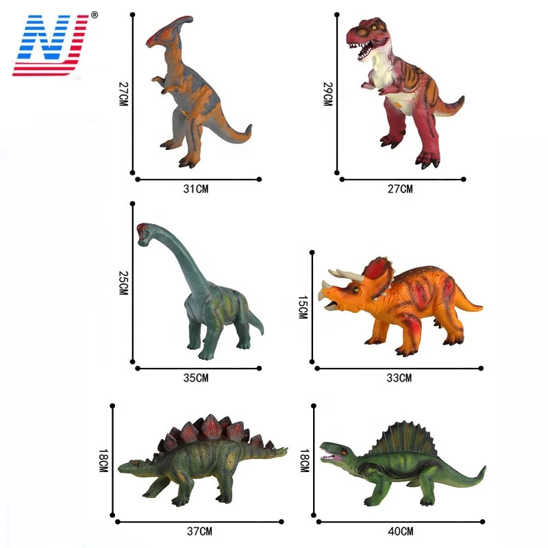 13.5-16 inch soft rubber vinyl dinosaur with sound
