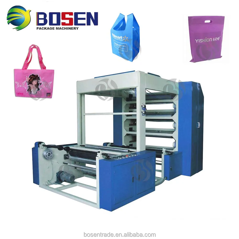 Best Sale Printer Pp Woven Bag Paper Bag Nonwoven Fabric Bag 4 Color Logo Small Flexo Printing Machine
