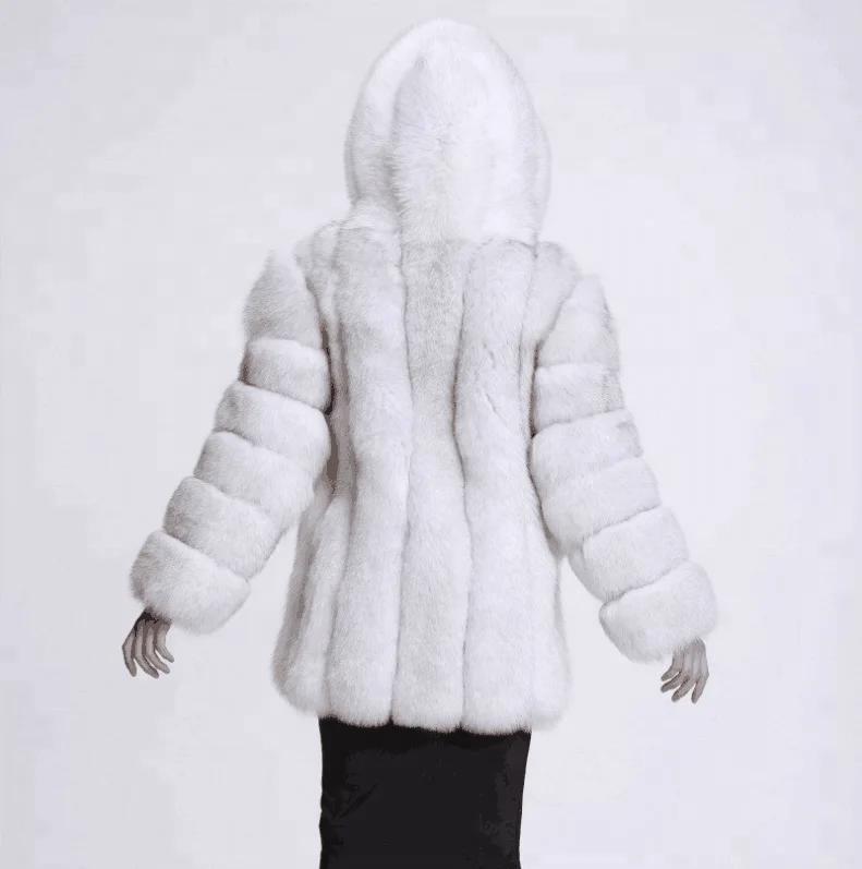 Wholesaler Long Chinchilla Fur Coat Hooded Plus Size White Black For Women Men