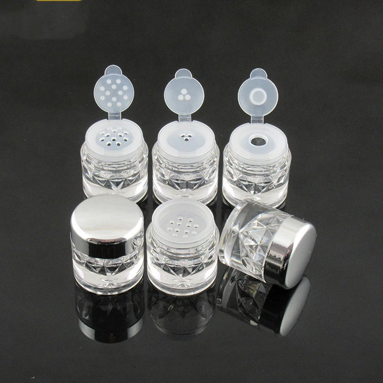 3ml empty small sample cosmetics container Concealer powder jars Nail Granule Box Plastic honey powder jars loose powder box