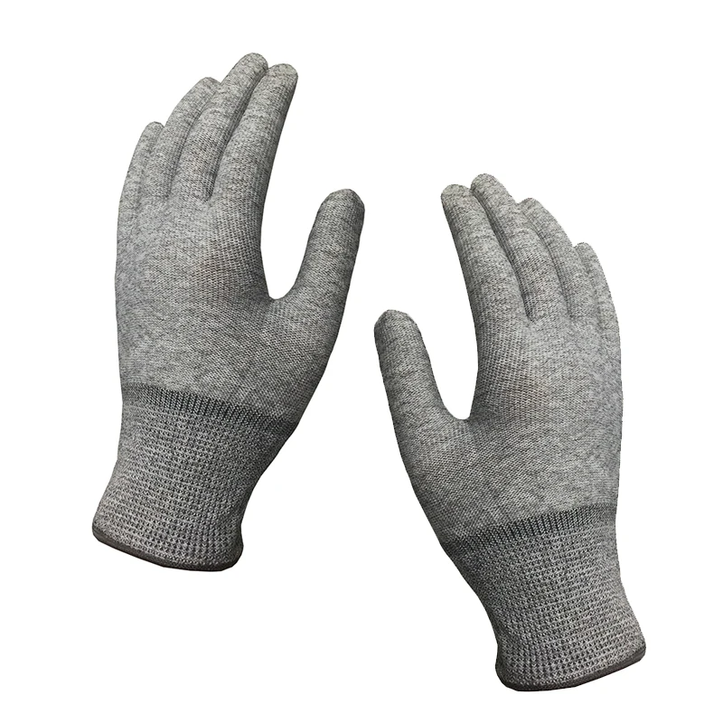 Manufacturer Anti Static Gloves Esd,Lint Free Polyester Pu Top Fitted Carbon Fiber White Esd Anti-static Working Gloves