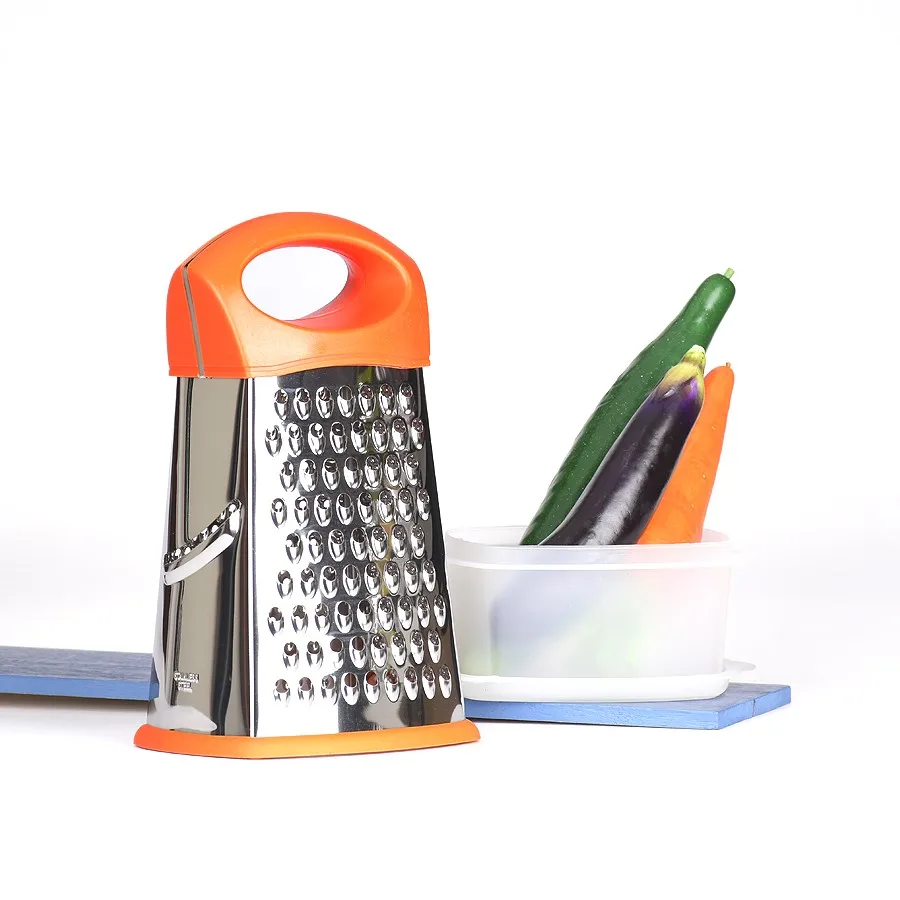 
Stainless steel slicer rubber material cheese grater with integrated container 