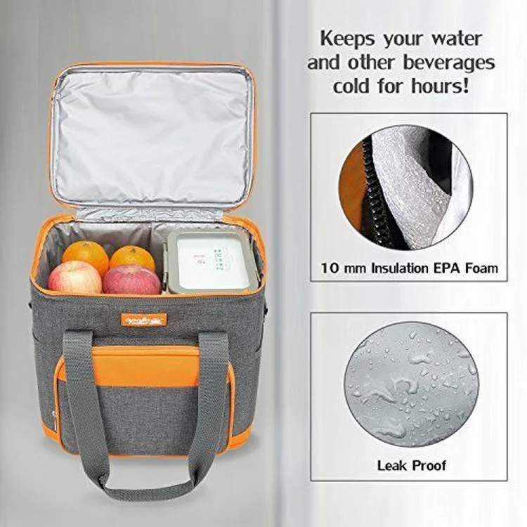 Large Capacity Lunch Box Insulated Bag Picnic Soft Cooler Tote For Men Women
