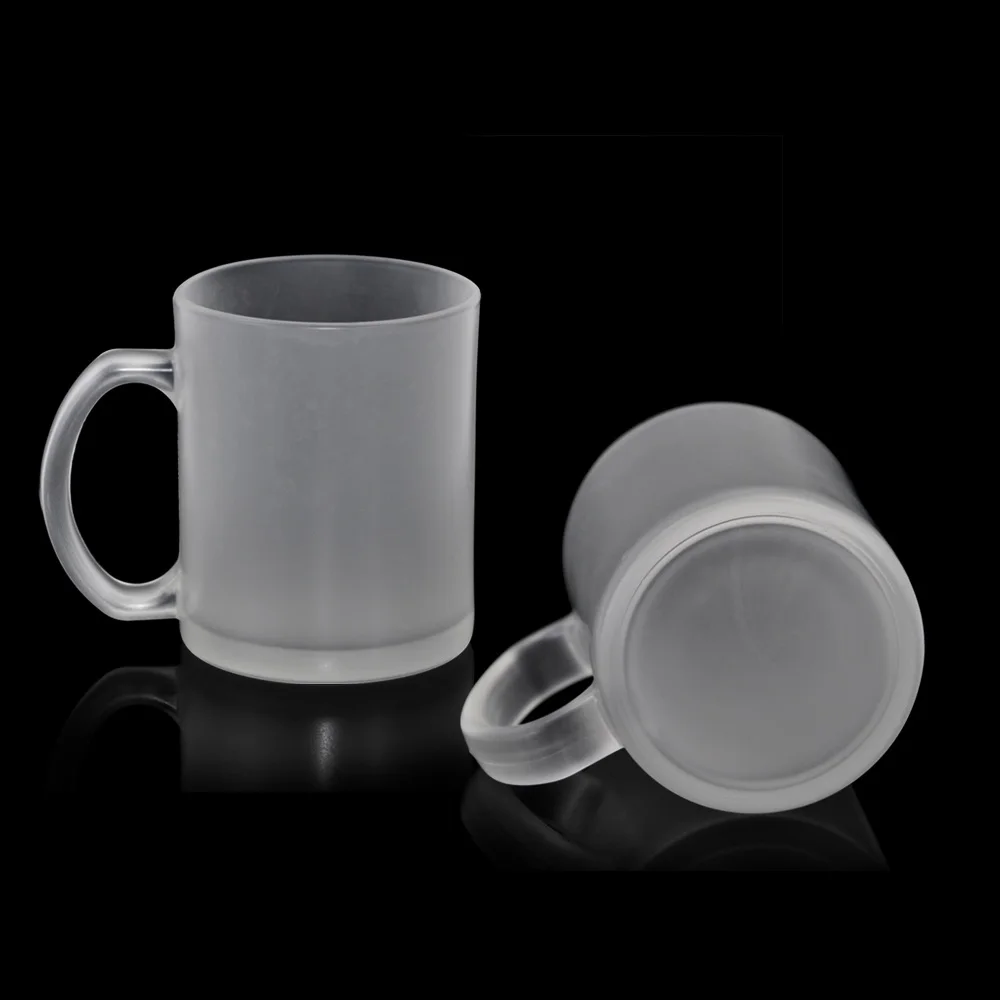
11oz Glossy matte logo custom printed glass mugs for sublimation 