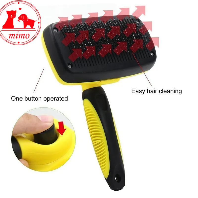 Pet Dog Hair Brush  Grooming Deshedding Dematting Comb Tool Comb Dog Self Cleaning Slicker Brush for Small Large