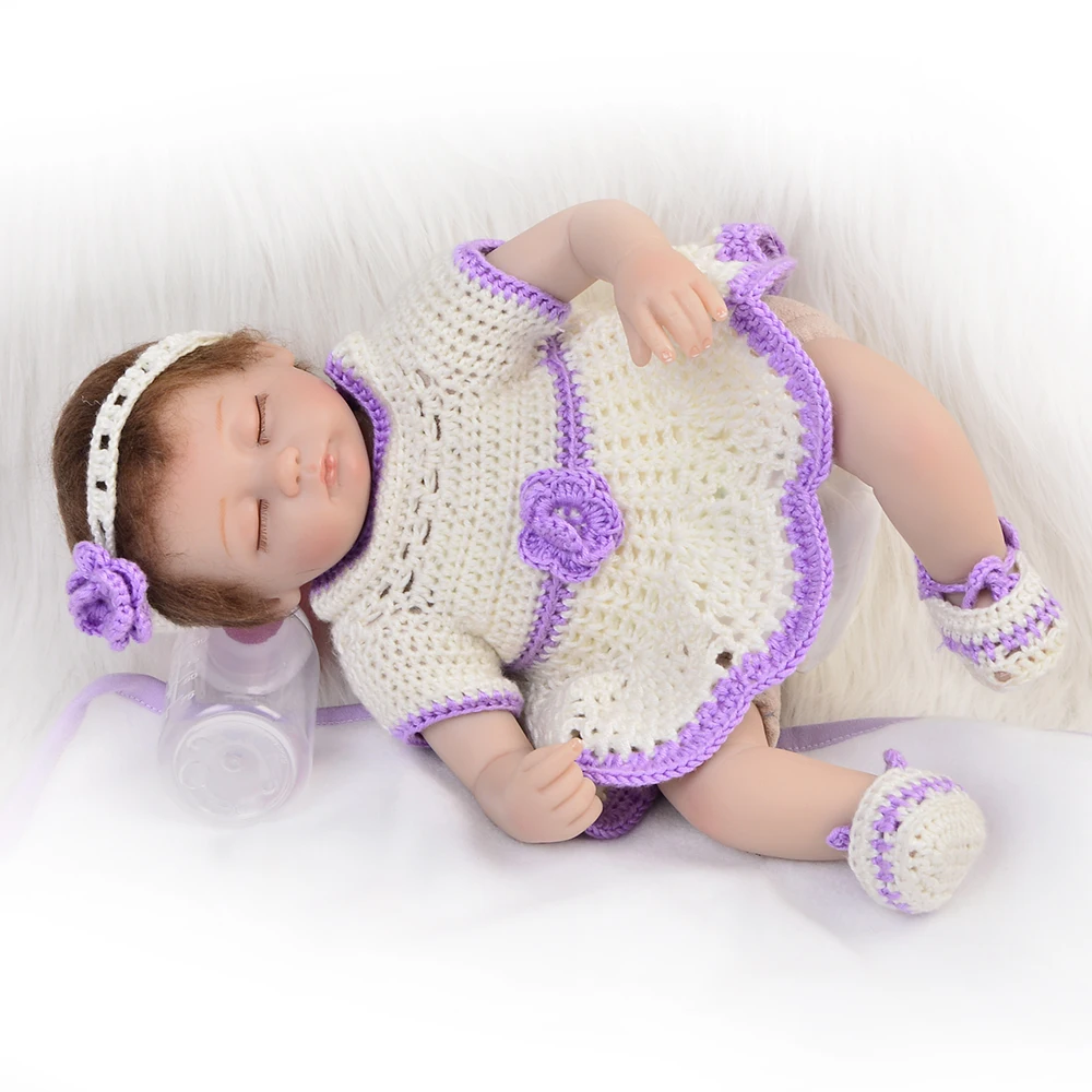 
Sleeping Lifelike Reborn Girl Baby Doll 17'/43 CM Silicone Vinyl Realistic Babies Newborn Handmade Doll Toy Kids Birthday Gift 