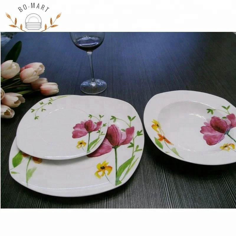 Фарфор керамический тип и материал ФАРФОР 18 шт. набор посуды с цветочным