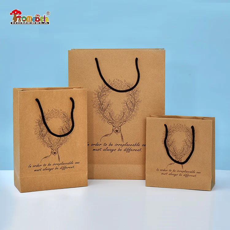 custom corel draw design brown craft a3 a5 size paper bag with handle