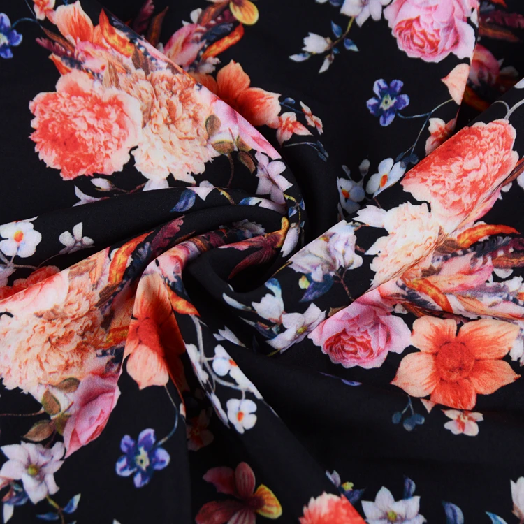 
97% polyester 3% spandex 4 way stretch african flower print fabric for women dress 