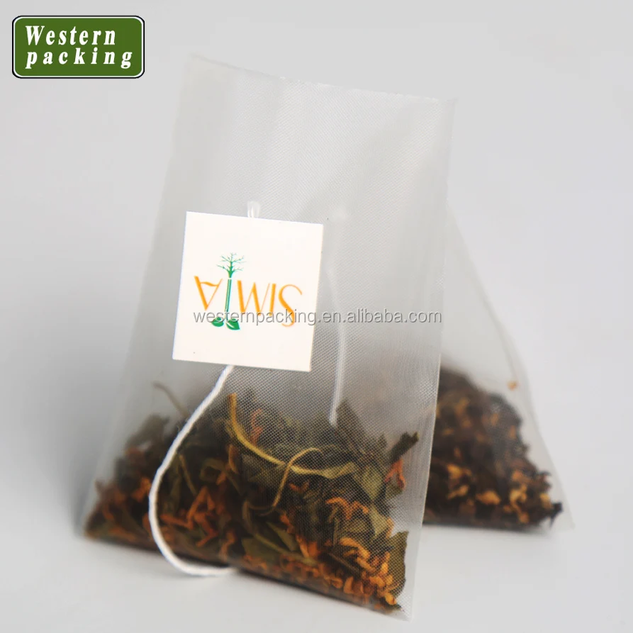 nylon mesh empty tea bags with tag  tea filter bags