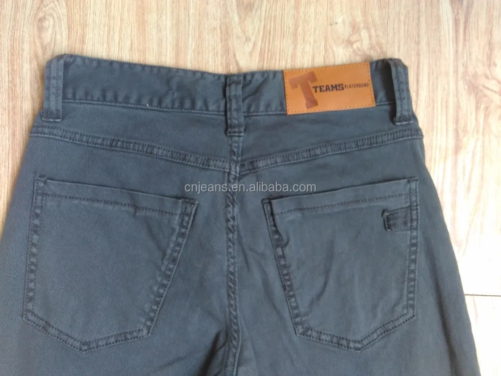 GZY stock lots 97% cotton 3% elastane fabric colored breathable pants for men