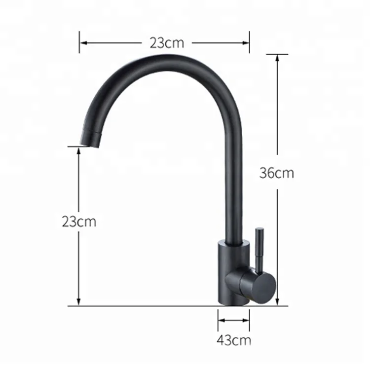 Supply Contemporary Deck Mounted Matte Black Faucet Kitchen Water Sink Faucet Mixer Tap Kitchen Stainless Steel 304 OEM Service