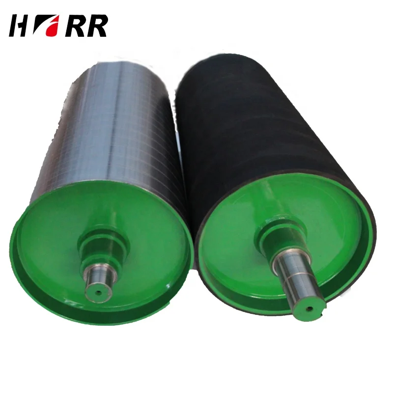 
Wear-resisting PU lamination polyurethane rice mill rubber coated plastic roller with steel shaft for conveyor system 