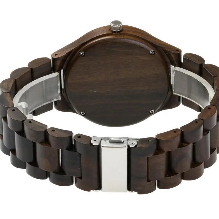 Man Custom Logo Wooden Wristwatch Natural Wood Charm Watches Quartz Mens Wrist Watch Classical Business Style