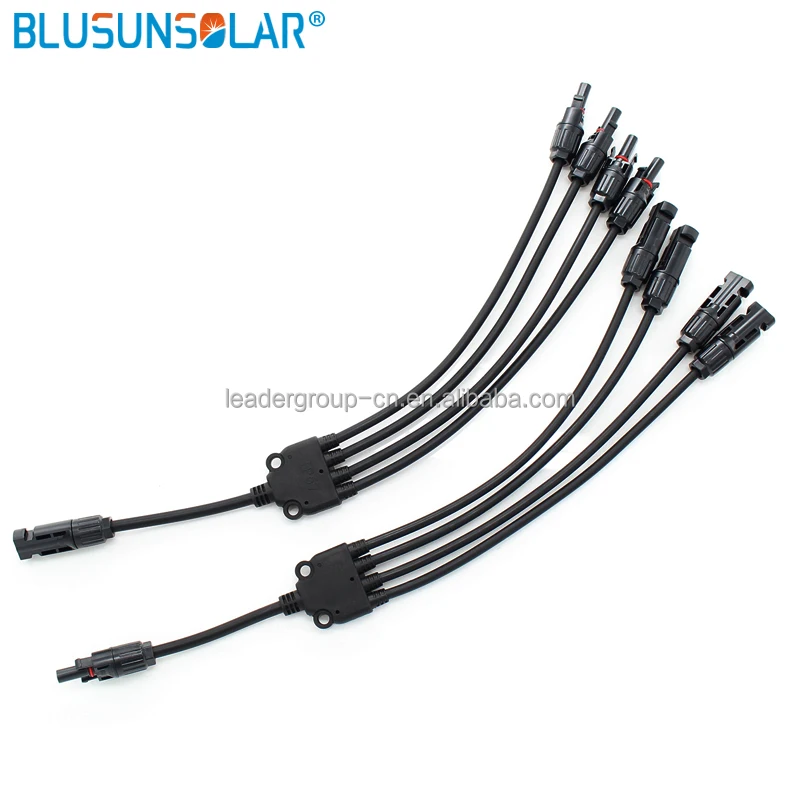 1000V DC 4 in 1 Y Branch Solar Panel Cable Splitter Coupler Solar  Connector Solar Wire Connector with Male and Female Connector