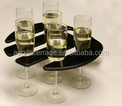 rectangle clear lucite shot glass tray