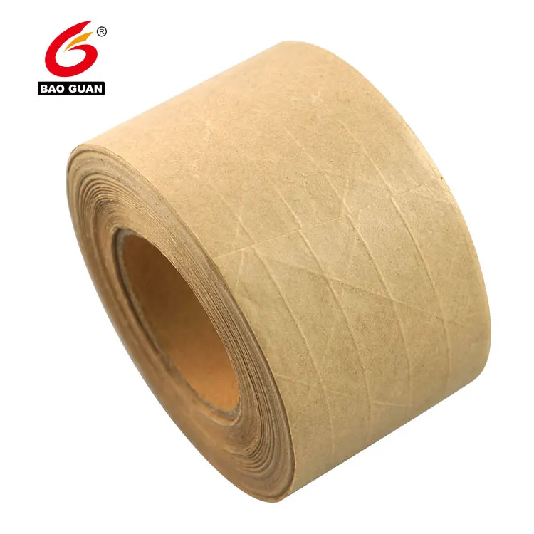 Water Activate fiber reinforced Kraft Paper Gummed Tape for  Sealing