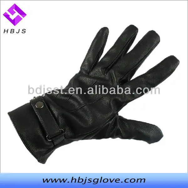Long black tight riding mens leather gloves