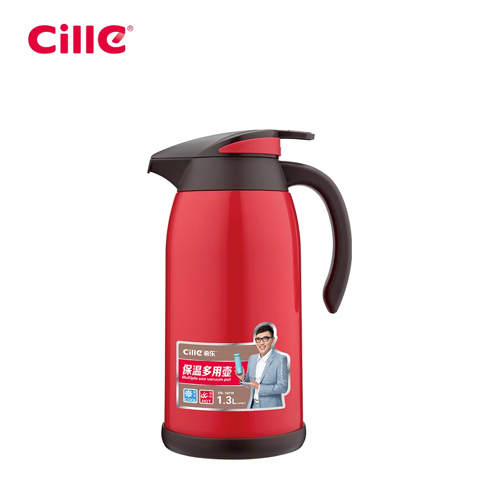 
Cille 1.3L Custom Color Big Sport Travel Double Wall Glass Insulated Vacuum Coffee Bottle Flasks For Water 