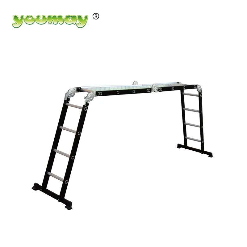 Multifunctional Ladder 16 Steps Foldable Ladder Aluminum Durable Household Step Ladder