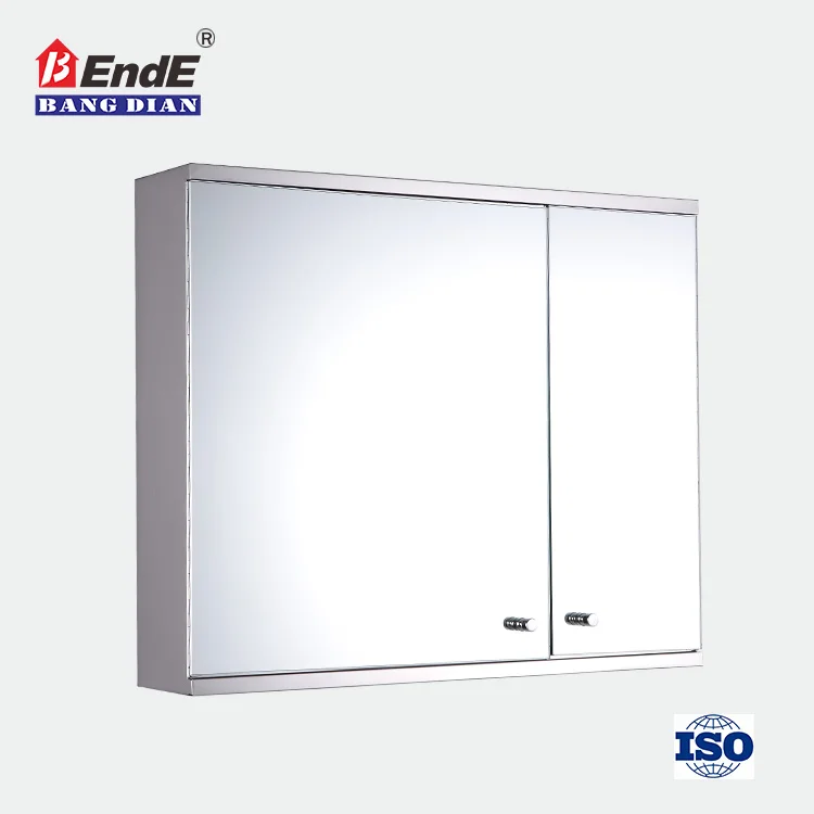 Simple Style Stainless Steel Bathroom Vanity With Mirrored